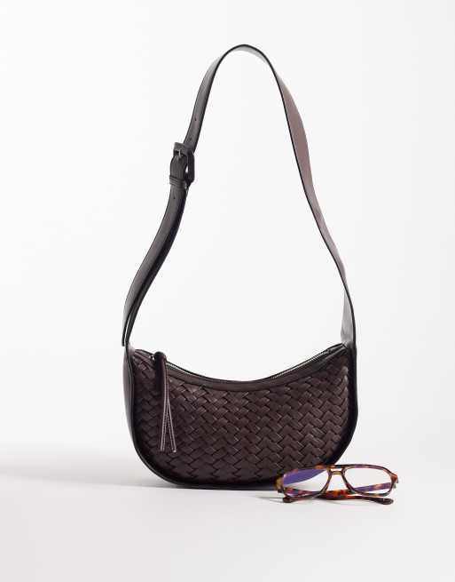 ASOS DESIGN - Geweven verstelbare schoudertas in chocoladebruin, 2 van 4