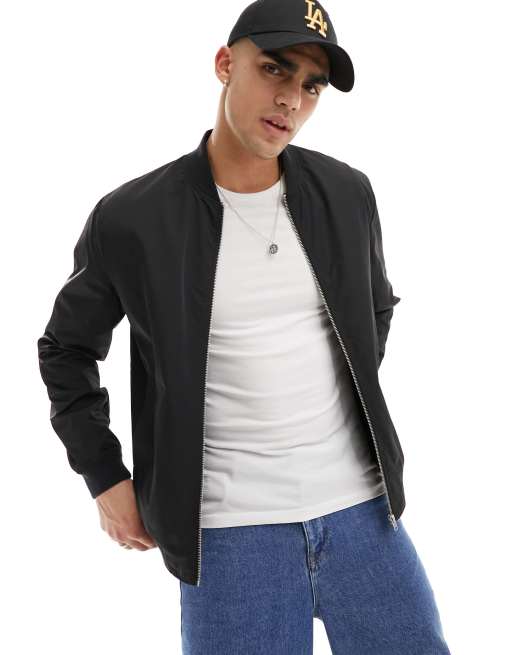 ASOS DESIGN - Giaca bomber leggera, colore nero