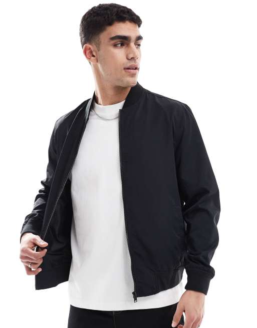 ASOS DESIGN - Giaca bomber leggera, colore nero