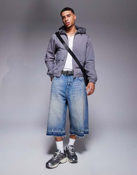 ASOS DESIGN - Giacca a vento color antracite con cappuccio - view 1