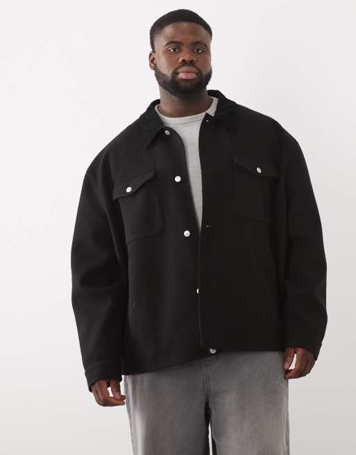 ASOS DESIGN giacca barn oversize nera, 2 di 5