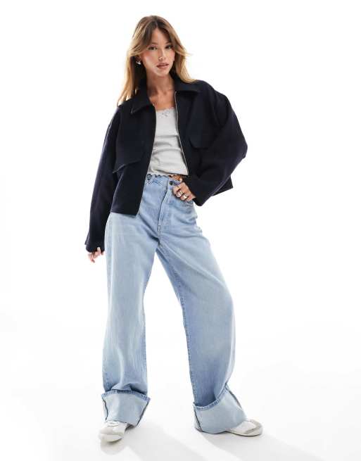 ASOS DESIGN - Giacca bomber elegante blu navy, 2 di 4