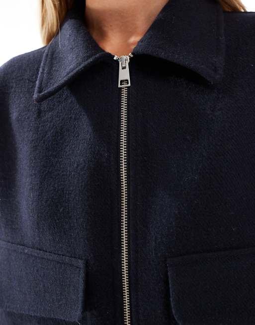 ASOS DESIGN - Giacca bomber elegante blu navy, 3 di 4