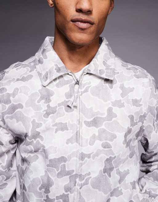 ASOS DESIGN - Giacca bomber grigia con stampa mimetica, 5 di 5