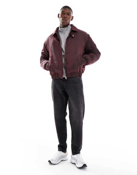 ASOS DESIGN - Giacca bomber imbottita bordeaux slavato - view 1