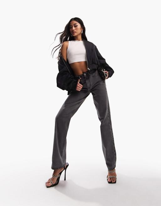 ASOS DESIGN - Giacca bomber in denim nero slavato, 4 di 5