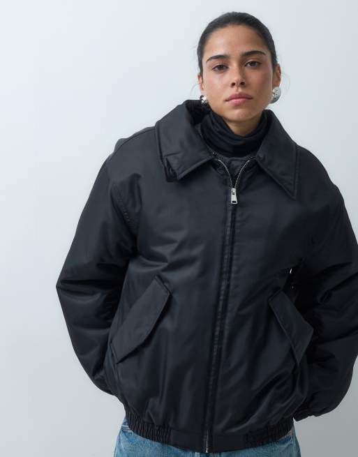ASOS DESIGN giacca bomber MA1 con bordo in pelliccia sintetica nera, 3 di 4