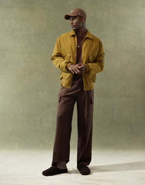 ASOS DESIGN - Giacca bomber oversize color senape con tasca MA1 - view 1