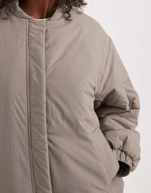 ASOS DESIGN - Giacca bomber oversize imbottita color fungo, 2 di 4