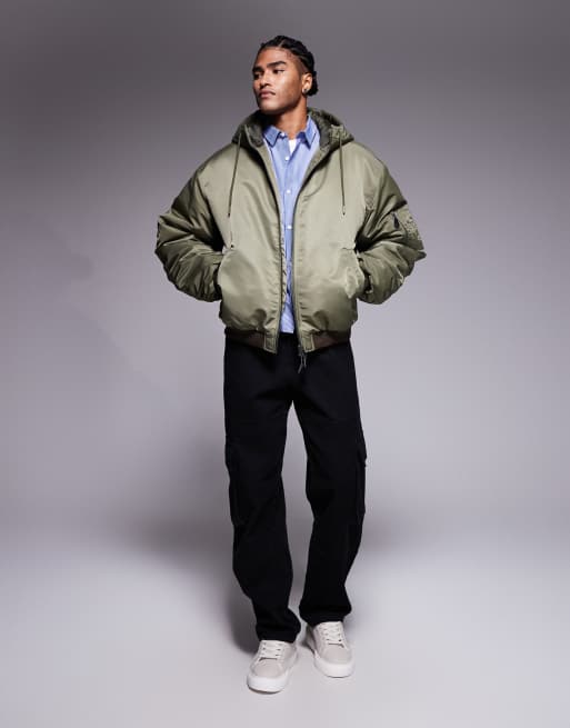 ASOS DESIGN - Giacca bomber oversize verde, 2 di 5