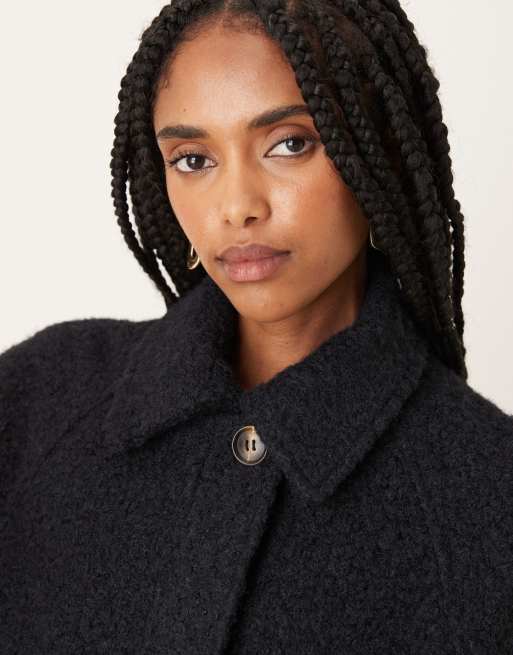 ASOS DESIGN - Giacca bomber spazzolata con colletto blu navy, 3 di 4