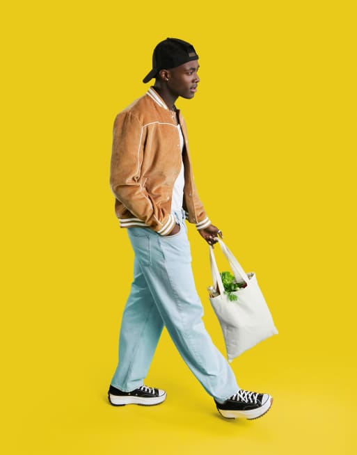 ASOS DESIGN - Giacca college a coste color cuoio