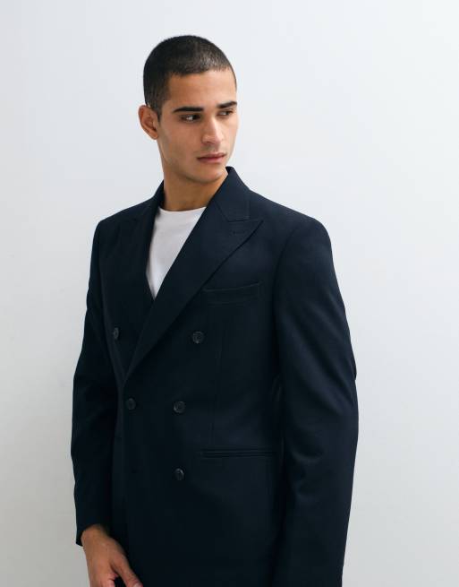 ASOS DESIGN - Abito doppiopetto slim blu navy, 2 di 3