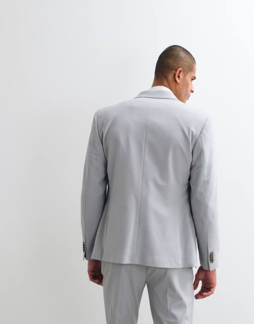 ASOS DESIGN - Giacca da abito doppiopetto slim grigio chiaro, 4 di 5