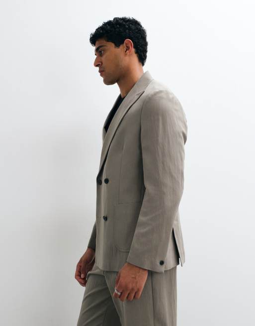 ASOS DESIGN - Giacca da abito doppiopetto vestibilità classica verde scuro, 3 di 5