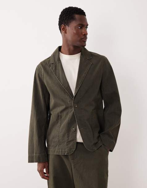 ASOS DESIGN - Giacca da abito extra larga color verde scuro slavato - view 1