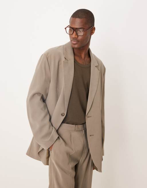 ASOS DESIGN - Giacca da abito oversize extra larga color pietra