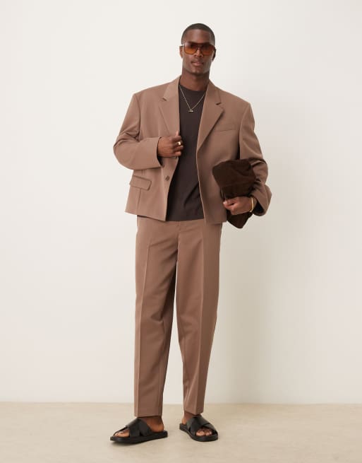 ASOS DESIGN - Giacca da abito oversize marrone, 2 di 5