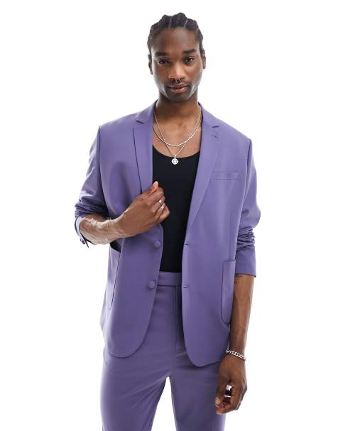ASOS DESIGN - Giacca da abito oversize viola - view 1