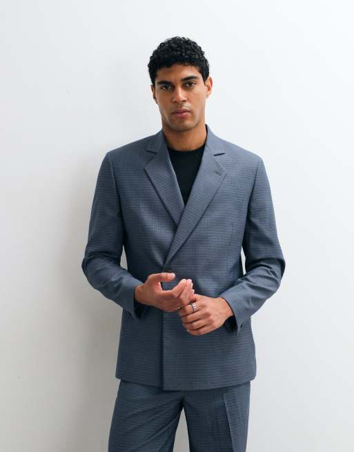 ASOS DESIGN - Abito oversize affusolato blu a quadri, 3 di 3