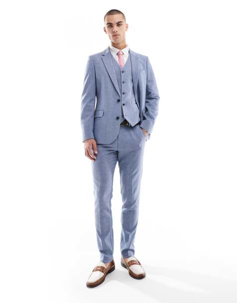 ASOS DESIGN - Giacca da abito skinny blu in misto lana - view 1