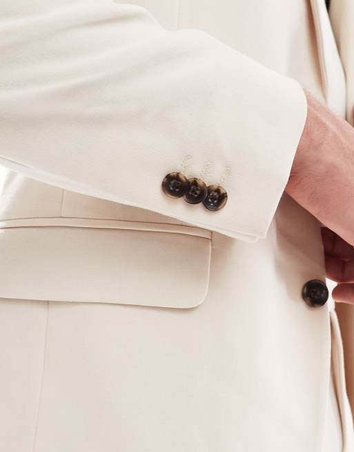 ASOS DESIGN - Giacca da abito skinny color pietra elasticizzata in quattro direzioni, 5 di 5