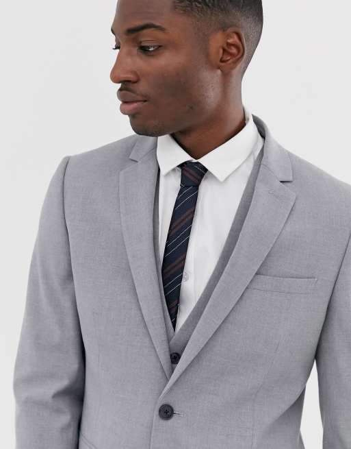 ASOS DESIGN - Giacca da abito skinny grigio medio, 3 di 4