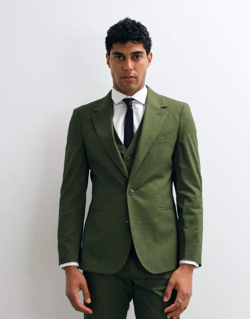 ASOS DESIGN - Giacca da abito skinny verde, 3 di 5