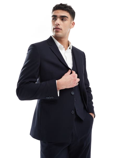 ASOS DESIGN - Giacca da abito slim blu navy scuro - view 1