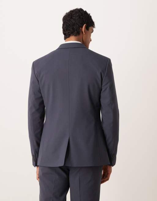 ASOS DESIGN - Giacca da abito slim blu navy, 3 di 5