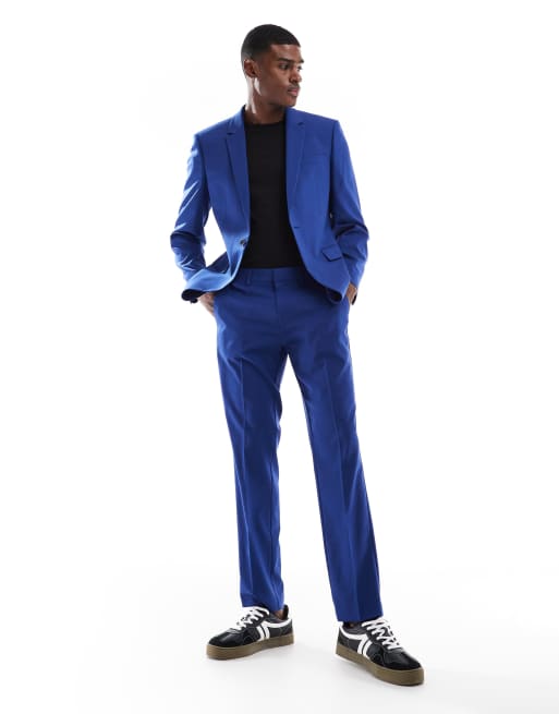 ASOS DESIGN - Giacca da abito slim blu reale, 3 di 5