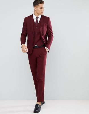 maroon suit asos