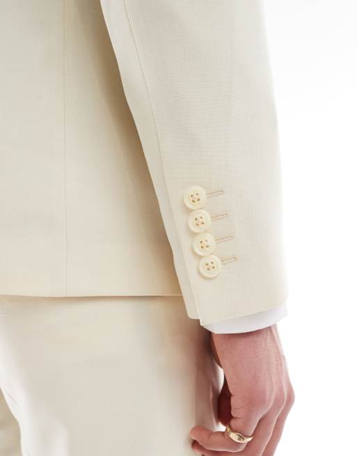 ASOS DESIGN - Giacca da abito slim color pietra, 4 di 5