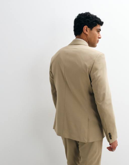 ASOS DESIGN - Giacca da abito slim color pietra, 3 di 5