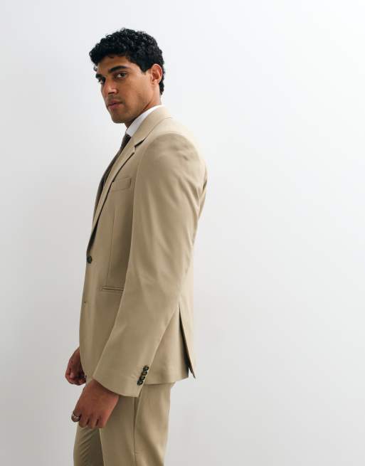 ASOS DESIGN - Giacca da abito slim color pietra, 5 di 5