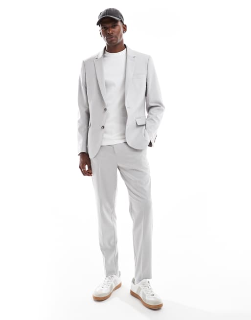 ASOS DESIGN - Giacca da abito slim grigio ghiaccio, 2 di 5