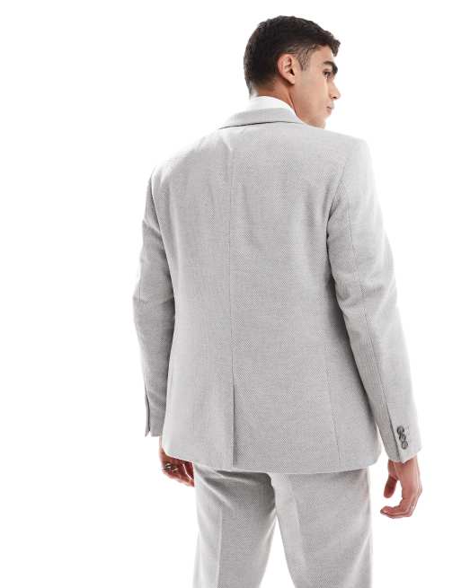 ASOS DESIGN Giacca da abito slim in misto lana color grigio ASOS