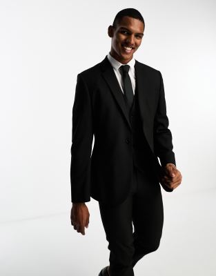 Abito da smoking jacquard nero per uomo / Abito da festa in 3 pezzi / Abito da sposo per matrimonio / Smoking formale slim fit - Italia