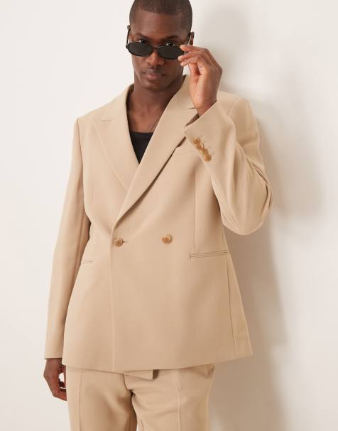 ASOS DESIGN - Giacca da abito slim testurizzata color pietra - view 1