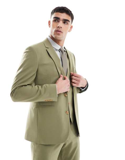ASOS DESIGN - Giacca da abito slim verde oliva - view 1