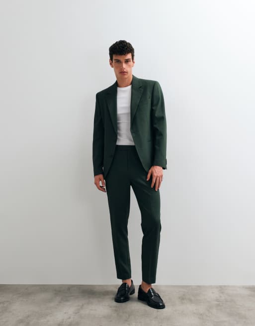 ASOS DESIGN - Giacca da abito slim verde scura, 2 di 5