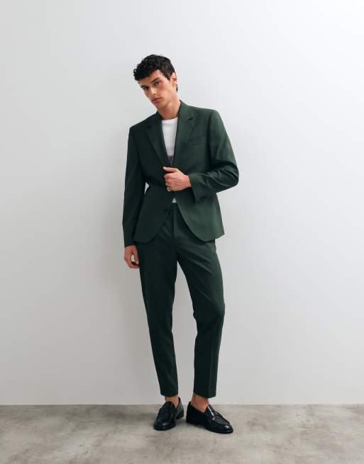 ASOS DESIGN - Giacca da abito slim verde scura, 5 di 5