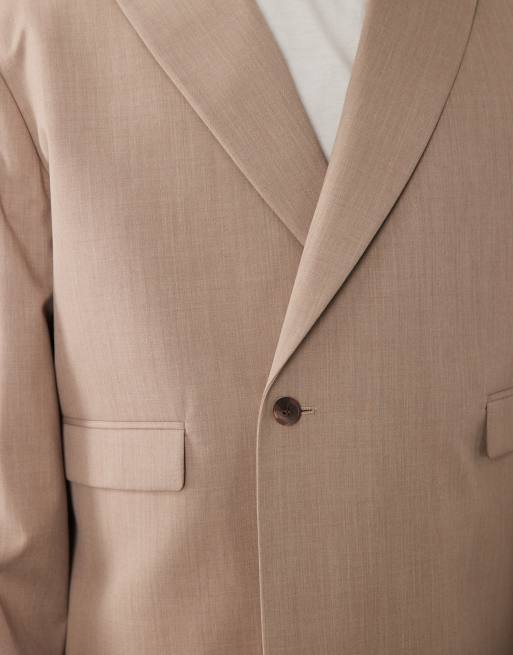 ASOS DESIGN - Giacca da abito squadrata avvolgente color cammello, 3 di 5
