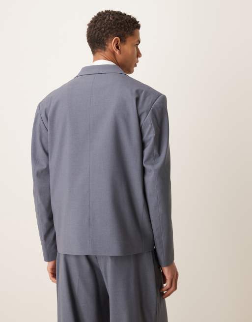 ASOS DESIGN - Giacca da abito squadrata azzurra, 3 di 5