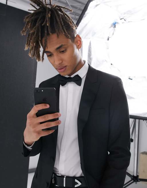 ASOS DESIGN - Giacca da abito stile smoking skinny nera