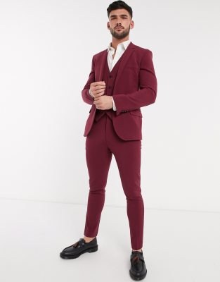 maroon suit asos