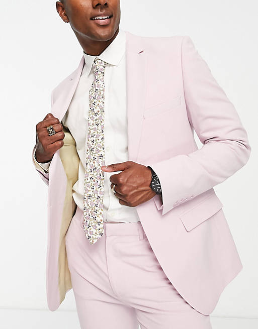 Asos Uomo Abbigliamento Abiti eleganti Giacca da abito super skinny rosa chiaro 