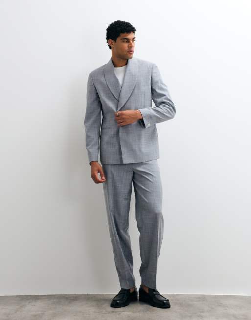 ASOS DESIGN - Giacca da abito vestibilità classica effetto lino grigia, 2 di 5