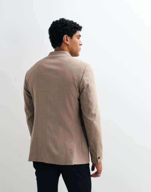 ASOS DESIGN - Giacca da abito vestibilità classica testurizzata marrone, 3 di 5