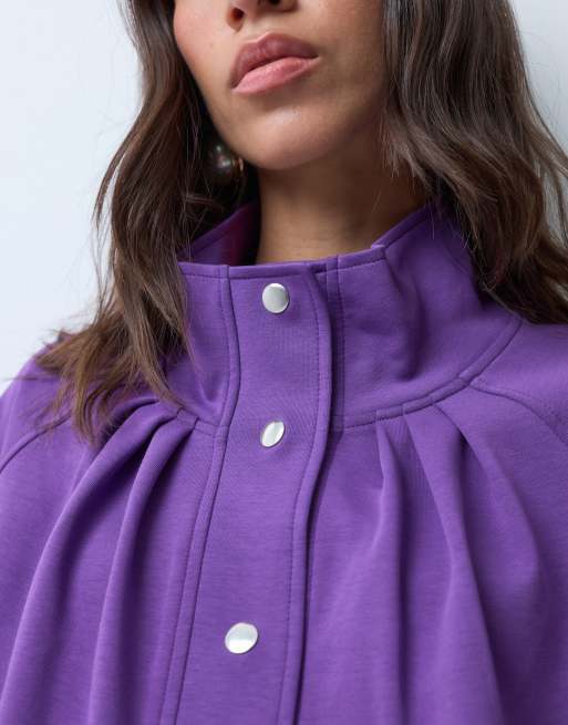 ASOS DESIGN giacca da tuta con collo a imbuto viola, 3 di 4